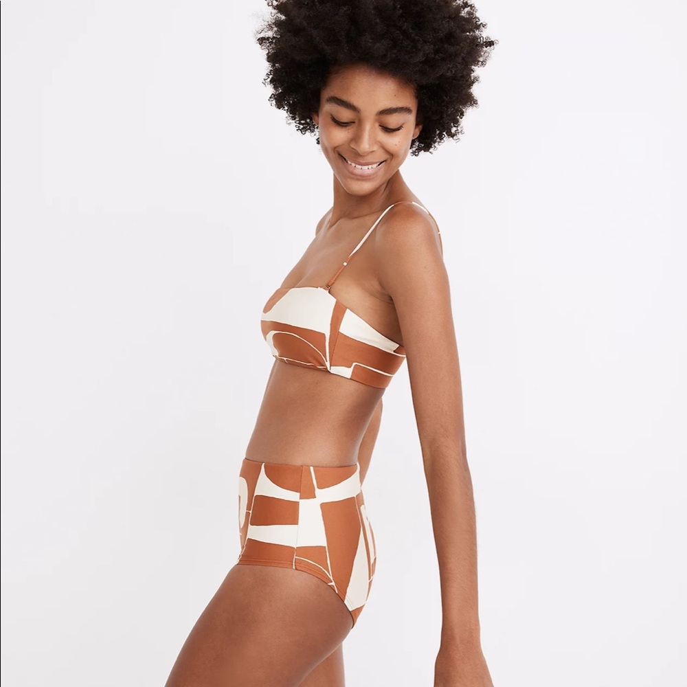 Madewell high waist bikini bottom and bandeau top